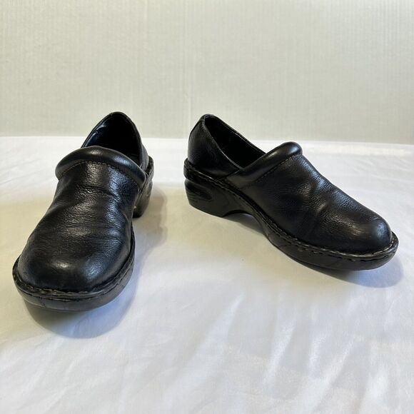 Thom Mc An Clogs Womens 9 M US Black Leather Slip On Shoes Walking Work - Picture 3 of 10